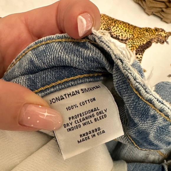 Jonathan Simkhai Light Blue Paisley Denim Mini Skirt - size 25 - Picture 3 of 5